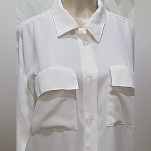 Vintage 90s White Button-Up Shirt